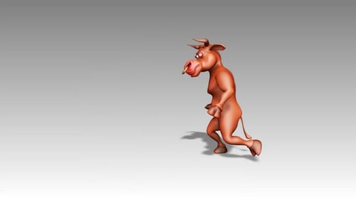 Animated 3D Cartoon Bull Character Dancing Loop