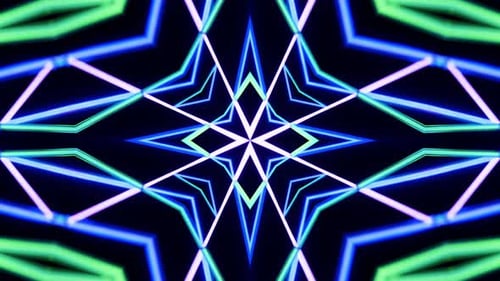 Unendlich wachsende Dreiecke. Kaleidoskop-Looping-Animation.