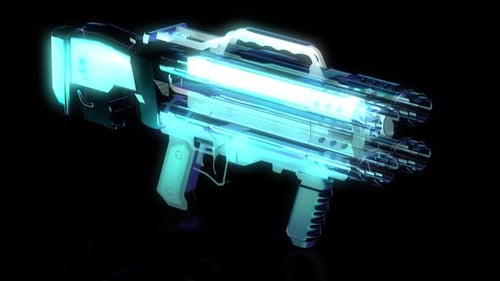 Futuristic Weapon Glowing Energy Sci-Fi Background Animation