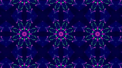 Vibrant Glowing Abstract Kaleidoscope Pattern Loop