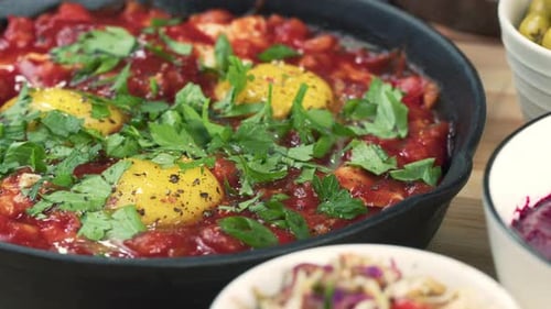 Close Up of Delicious Shakshuka Food Dish