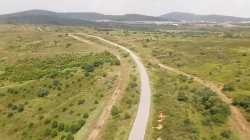 Nature and Road Drone Shot