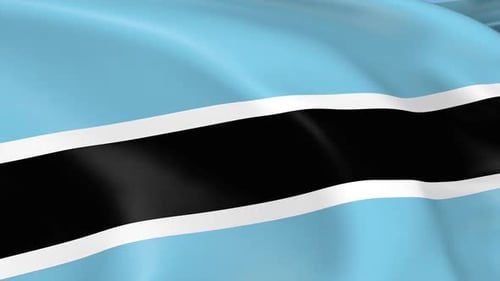 Realistic Waving Flag of Botswana Animation