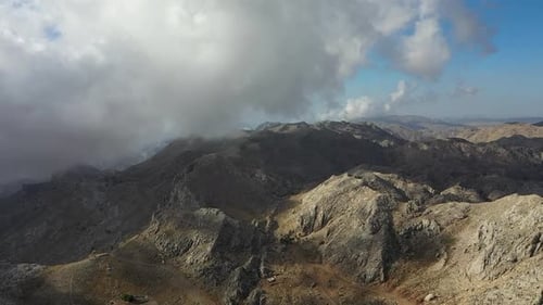 Clouds High in the Mountains Aerial View
