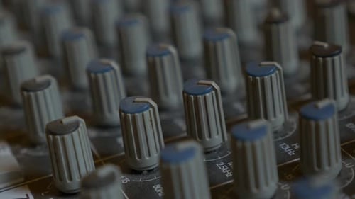 Mixing console buttons 4K UHD 2160p panning footage Mixing console close up 3840X2160 4K UHD video