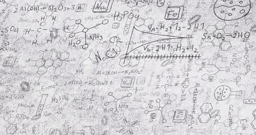 Black structural formulae of chemical compounds on white