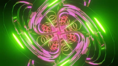 Abstract Neon Red Green Psychedelic Hypnotic VJ Seamless Loop Background