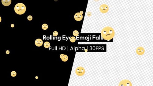 Falling Rolling Eyes Emoji Animation Overlay
