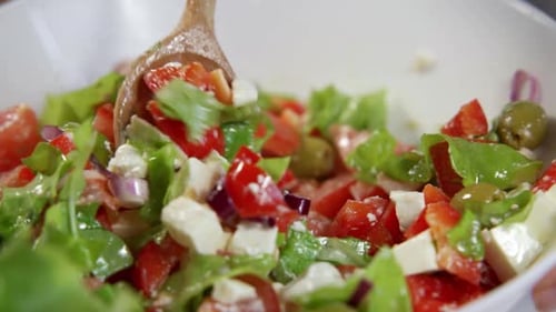 Griechischer Salat Mediterrane Küche Zutaten Salat aus frischem Gemüse