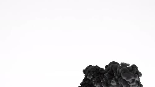 Expanding Black Ink on White Background