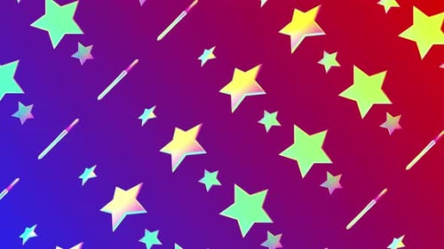 Vibrant Holographic Stars and Dashes Diagonal Motion Loop