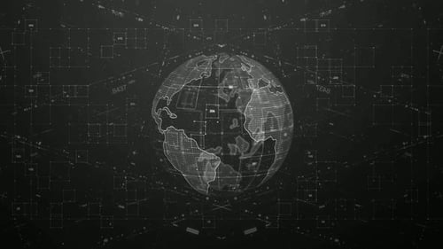 Digital World Data Network Globe Animation
