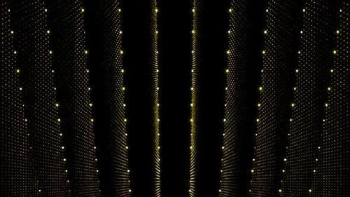 Abstract Futuristic Gold Particle Grid Reveal