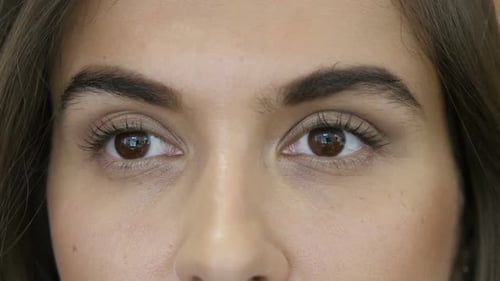 Close Up of Eyes of Beautiful Lovely Girl Face