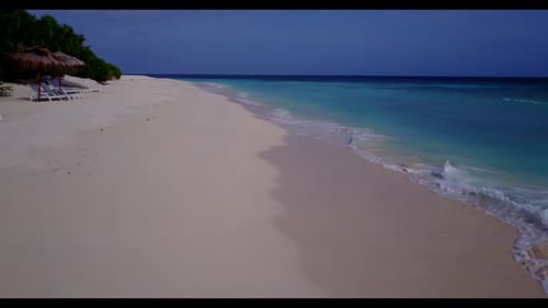 Aerial above landscape of luxury sea view beach holiday by transparent sea and white sand background