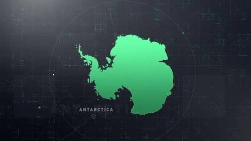 Digital Tech Antarctica Map Front View