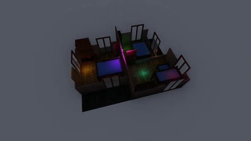 Isometric bedroom interior