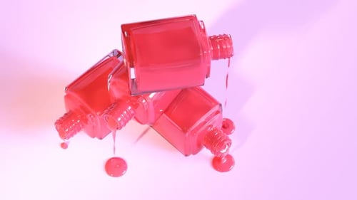 Pink Nail Polish Dripping Animation