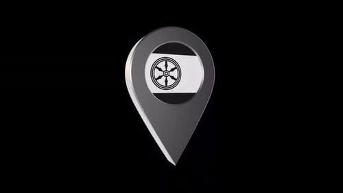 3d Animation Map Navigation Pointer With Flag Of Osnabruck (Germany) With Alpha Channel - 2K