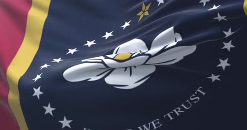 Waving Mississippi State Flag Animation