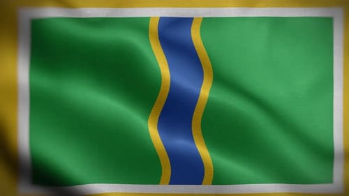Green Blue Yellow Waving Flag with Wavy Stripe Animation