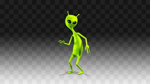 Dancing Green Alien Character Animation