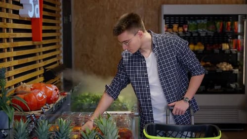 Man Wants to Buy Tropical Fruit in the Grocery