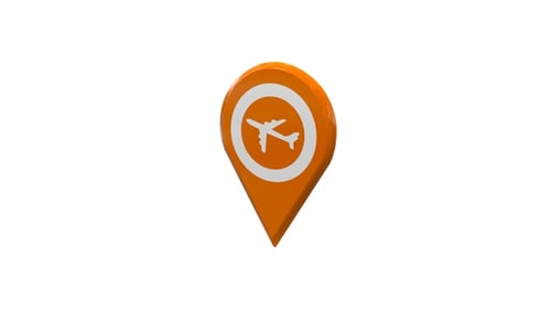3D Animated Travel Location Map Pin Icon