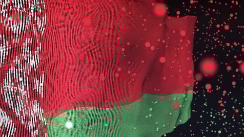 Digital Particle Waving Flag Animation