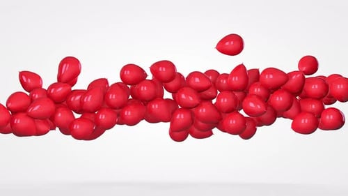 Animated Red Balloons Flying Up Seamlessly