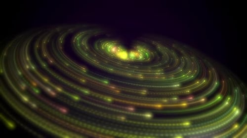 Effet de lumière sous forme de fond abstrait en boucle avec des traînées lumineuses, un flux de lignes de néon multicolores