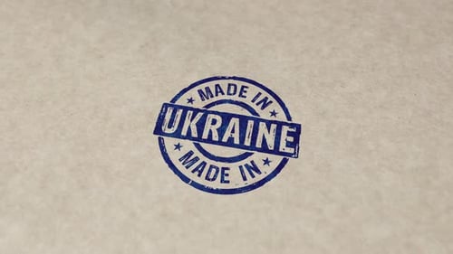 Made in Ukraine stamp and stamping