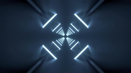 VJ or DJ Looping Background of Neon Tubes Passing the Frame