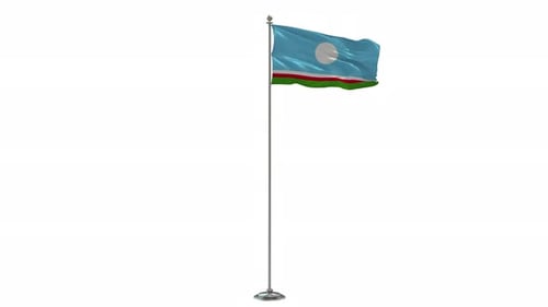 Sakha Republic Yakutia Flag Waving 3D Animation