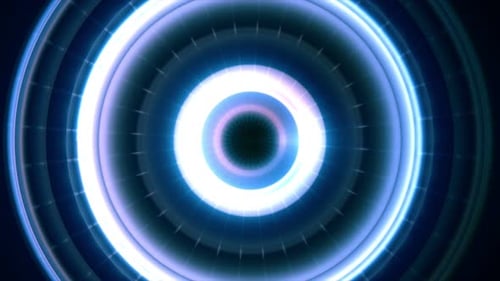 Futuristic Digital Concentric Rings Expanding Loop