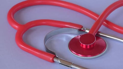 Close Up of a Red Stethoscope
