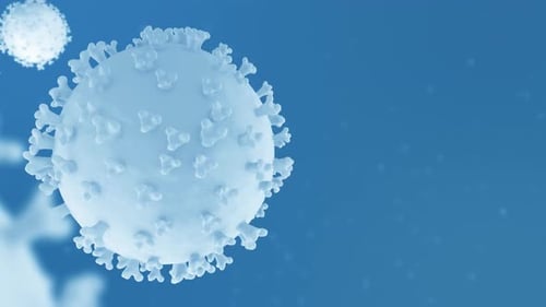 Animated 3D Virus Cell Rotating for Medical Science