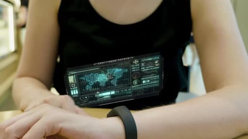 Pulsera con concepto de interfaz de usuario futurista