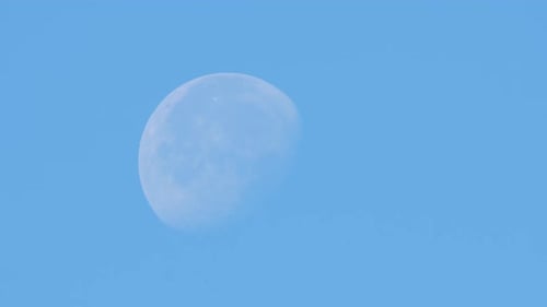 Close Up Shot of the Moon in Daytime Sky
