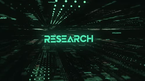 Technology Research Word Reveal with Digital Data Background