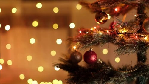 Festive Christmas Tree with Twinkling Lights