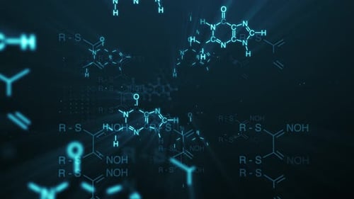 Abstract Glowing Molecular Structures Science Background Loop