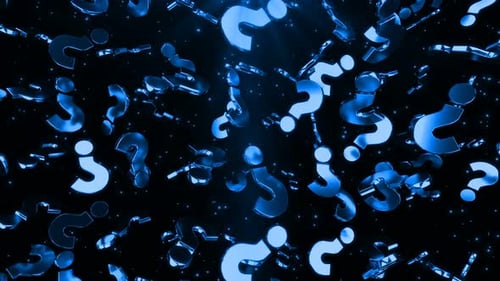 Signos de interrogación azules