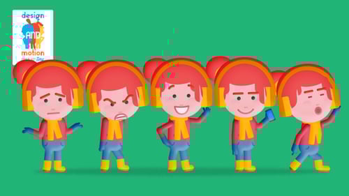 Cute 3D Cartoon Girl Character with Animated Action Loops