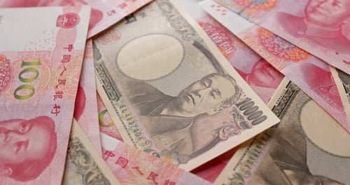 International Paper Currency Showing Yen and Yuan