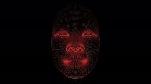 Multicolored Human Face Hologram VJ Loop