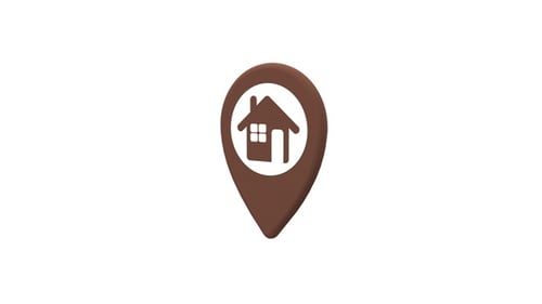 3D Animated Home Location Pin Icon