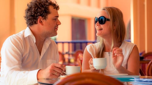 Lovely Couple in A Cafe