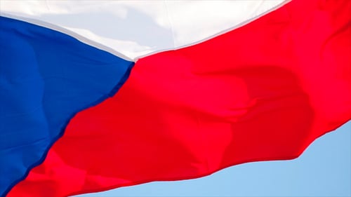 National Flag Waving in the Wind on Sunny Day