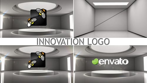 Dynamic 3D Logo Reveal in Modern Abstract Environment